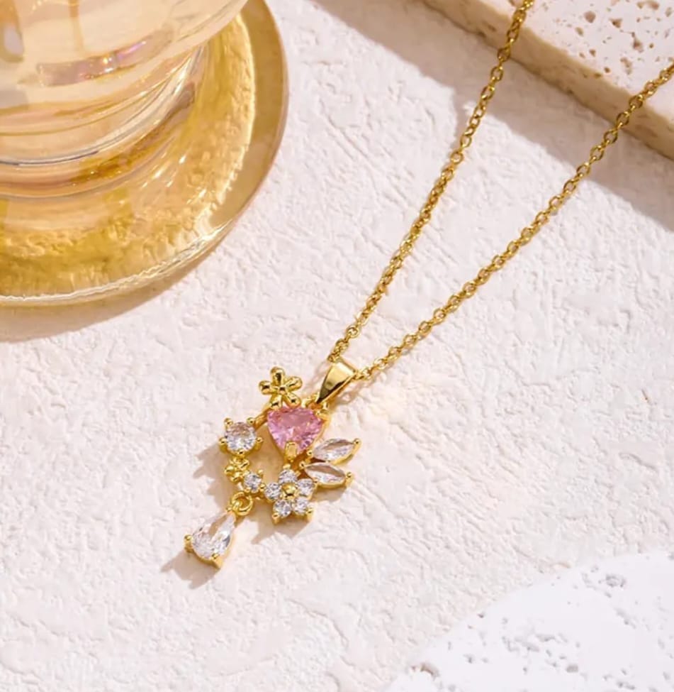 The Pink Bloom Pendant Chain