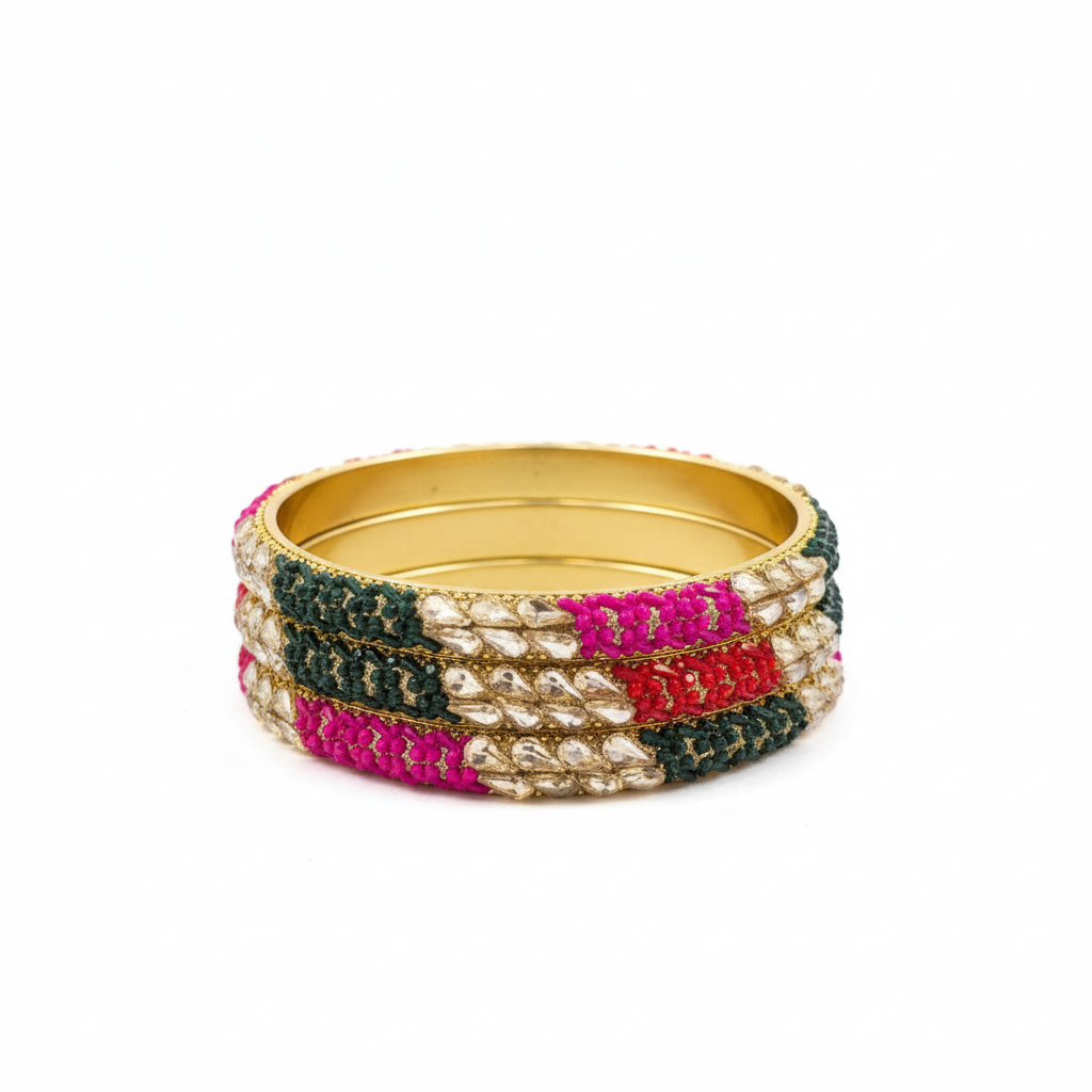 Royal Rani Multicolor Kundan Bangle Set